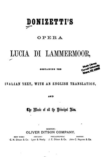 Donizetti's opera Lucia di Lammermoor