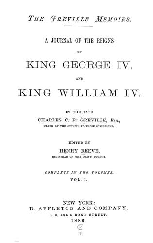 The Greville memoirs.