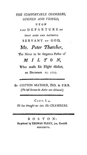 The comfortable chambers, opened and visited