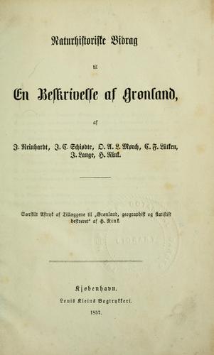Naturhistoriske bidrag til en beskrivelse af Grønland