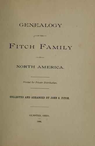 Genealogy of the Fitch family in North America