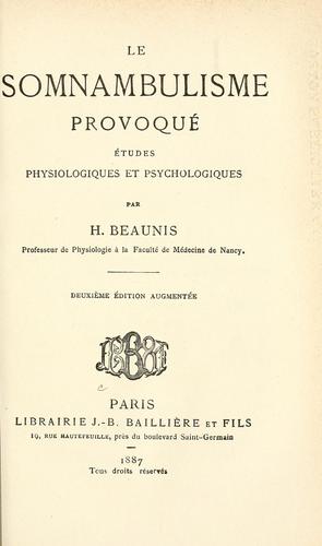 Le somnambulisme provoqu