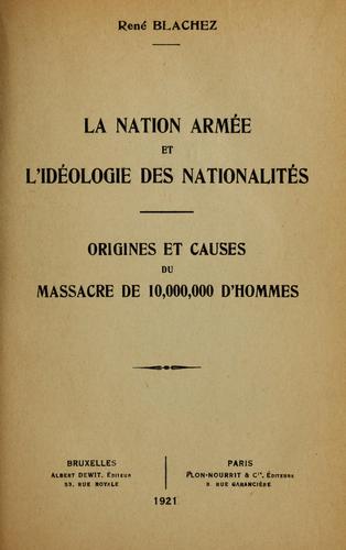 La nation armee et l'ideologie des nationalites