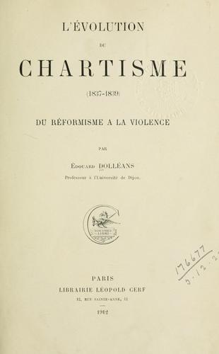 L' évolution du Chartisme, 1837-1839