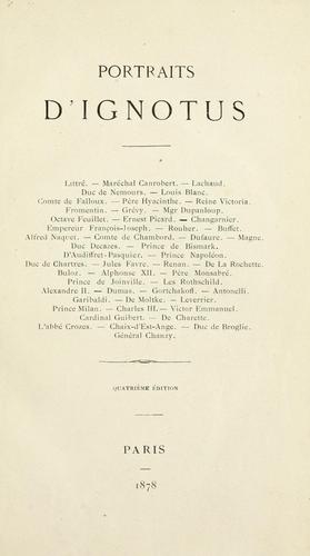 Portraits d'Ignotus [pseud.]