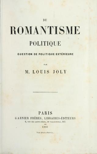 Du romantisme politique