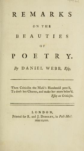 Remarks on the beauties of poetry.