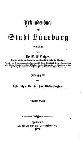 Urkundenbuch der Stadt Lüneberg