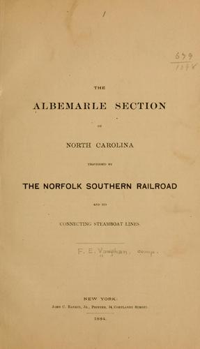 The Albemarle section of North Carolina traversed by the Norfolk southern railroad