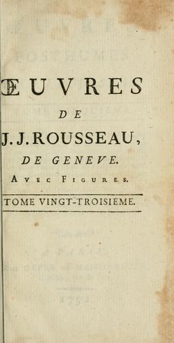 Oeuvres de J.J. Rousseau, de Geneve