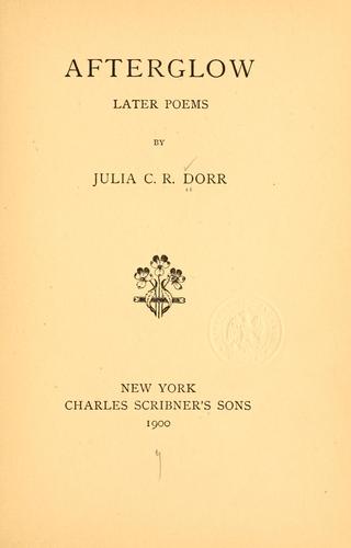 Afterglow; later poems