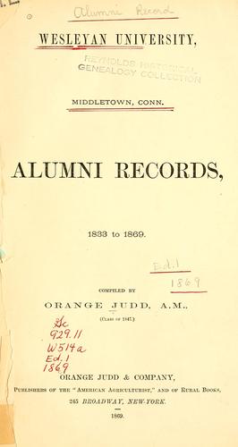 Alumni records, 1833 to 1869