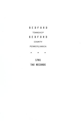 Bedford township, Bedford county, Pennsylvania, tax records.