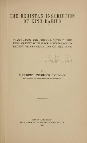 The Behistan inscription of King Darius