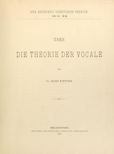 Über die theorie der vocale
