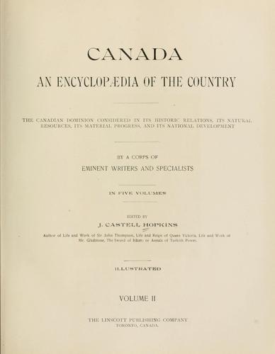 Canada: an encyclopædia of the country