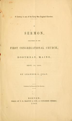 A century in one of the early New England churches.