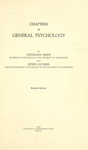 Chapters in general psychology