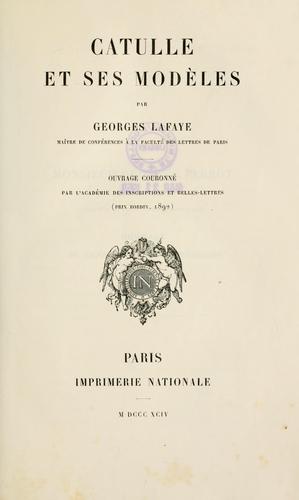 Catulle et ses modèles