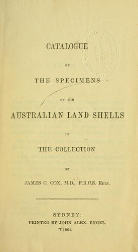 Catalogue of the specimens of the Australian land shells in the collection