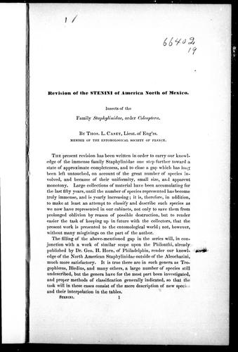 Revision of the Stenini of America north of Mexico