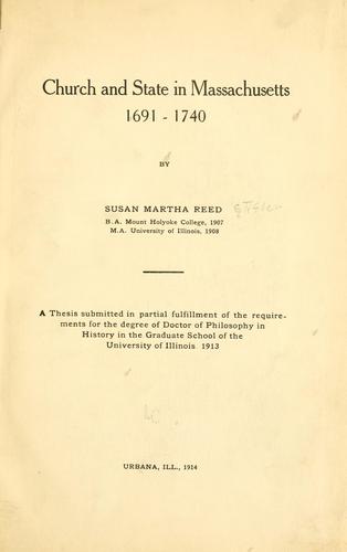 Church and state in Massachusetts, 1691-1740