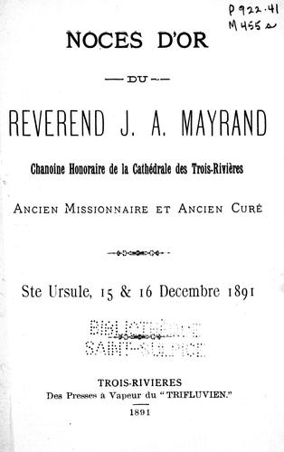 Noces d'or du révérend J.A. Mayrand