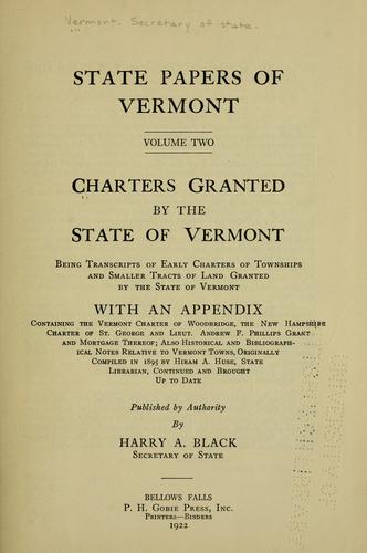 Charters granted by the state of Vermont