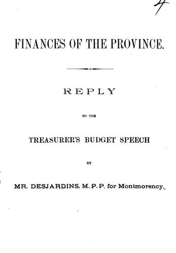 Finances of the province
