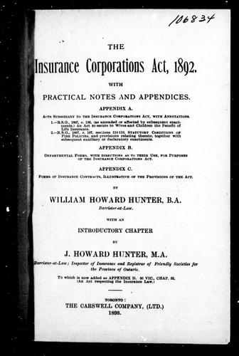 The Insurance Corporations Act, 1892