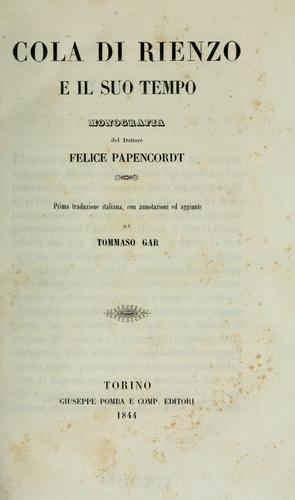 Cola di Rienzo e il suo tempo