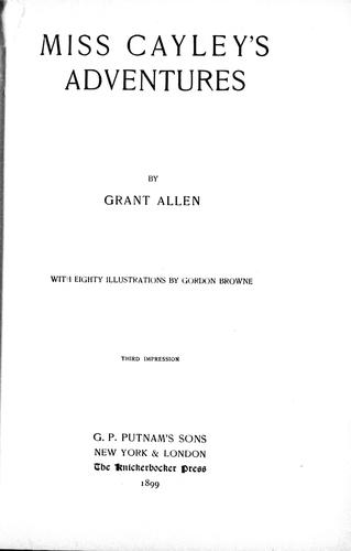 Miss Cayley's adventures