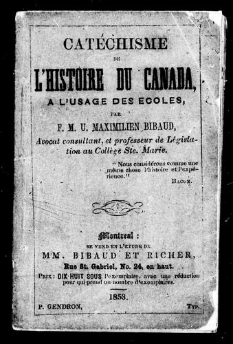 Catéchisme de l'histoire du Canada