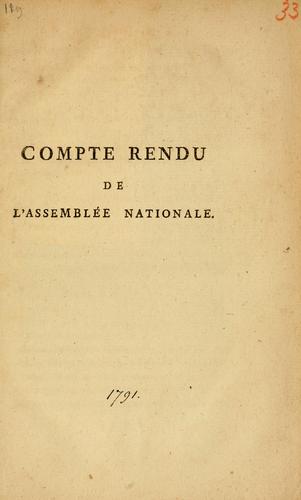 Compte rendu de l'Assemblée nationale