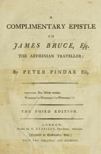 A complimentary epistle to James Bruce, Esq.