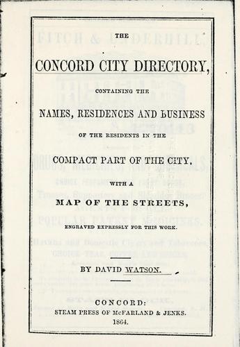 The Concord city directory