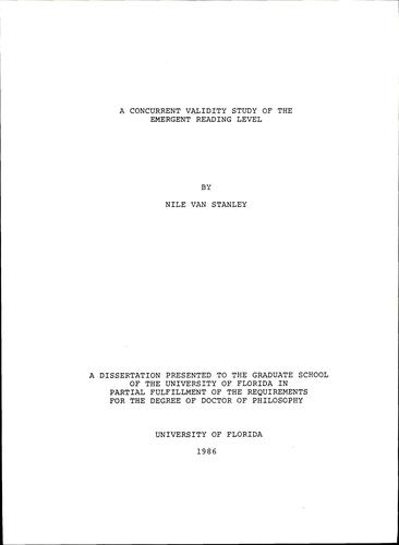 A concurrent validity study of the emergent reading level