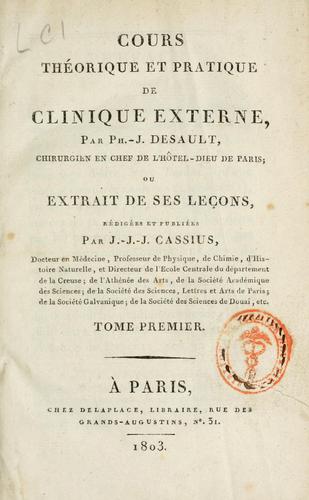 Cours théorique et pratique de clinique externe