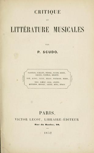 Critique et littérature musicales
