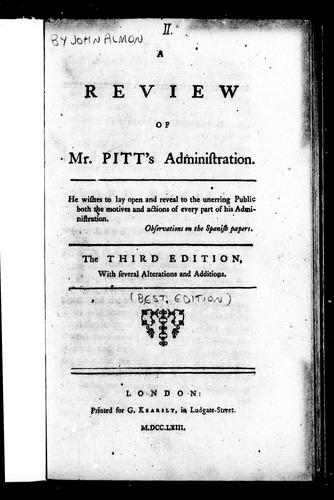 A review of Mr. Pitt's administration