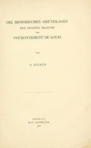Das historischen Grundlagen der zweiten Branche des Couronnement de Louis.