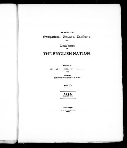 The principal navigations, voyages, traffiques and discoveries of the English nation