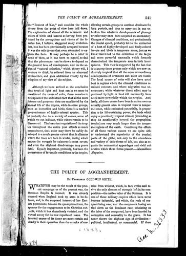 The policy of aggrandizement