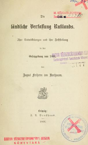 Die ländliche Verfassung Russlands.