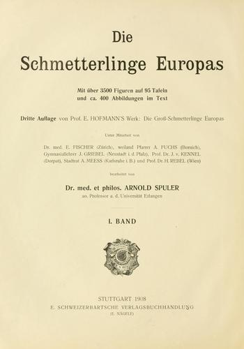 Die Schmetterlinge Europas.