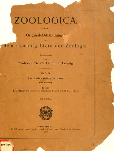 Die Süsswasser-Mikrofauna Deutsch-Ost-Afrikas