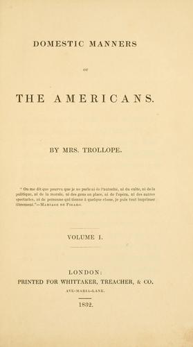 Domestic manners of the Americans