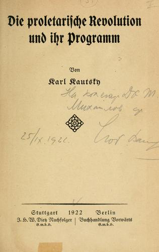 Die proletarische Revolution und ihr Programm.