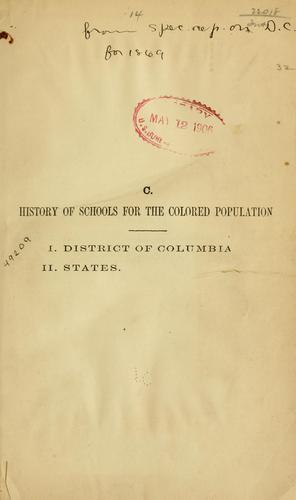 [Education of the negro