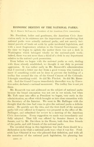 The economic destiny of the National parks.